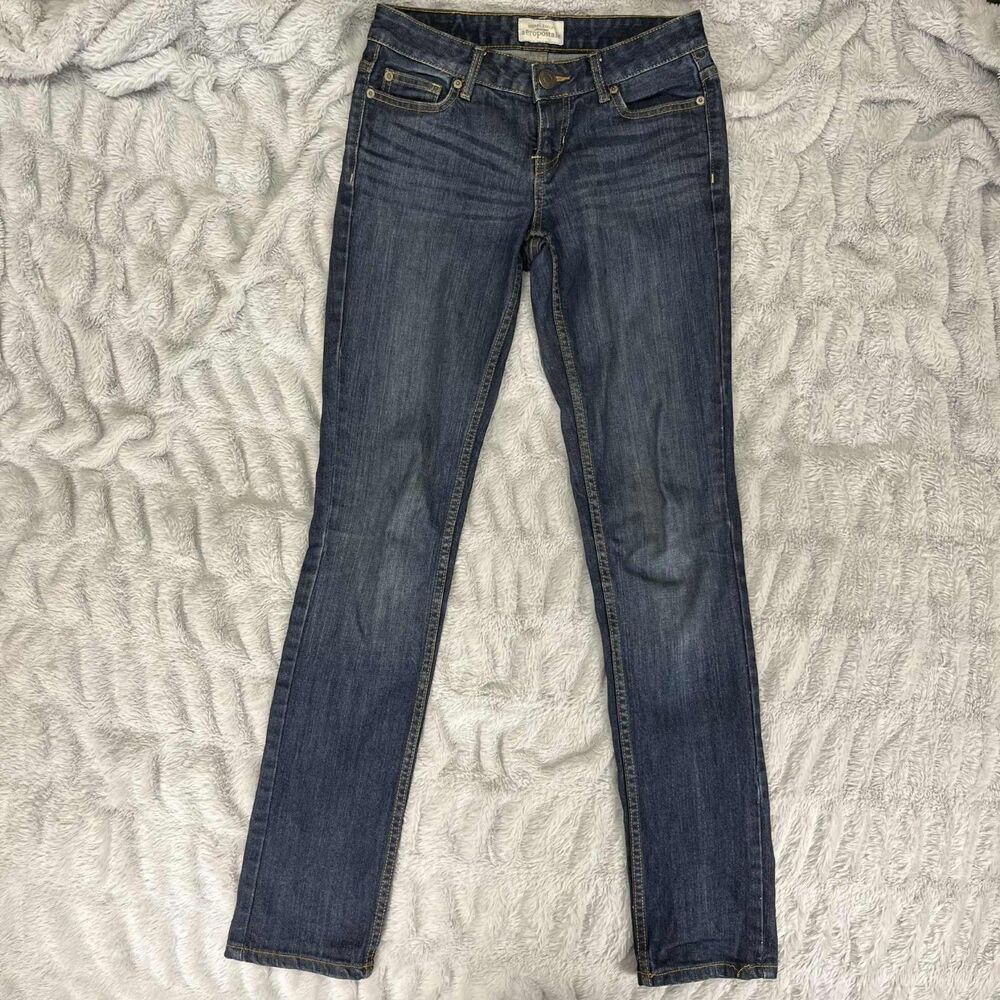 Aeropostale Jeans Womens 1/2 Reg Bayla Skinny Fit Mid Rise Dark Wash Everyday